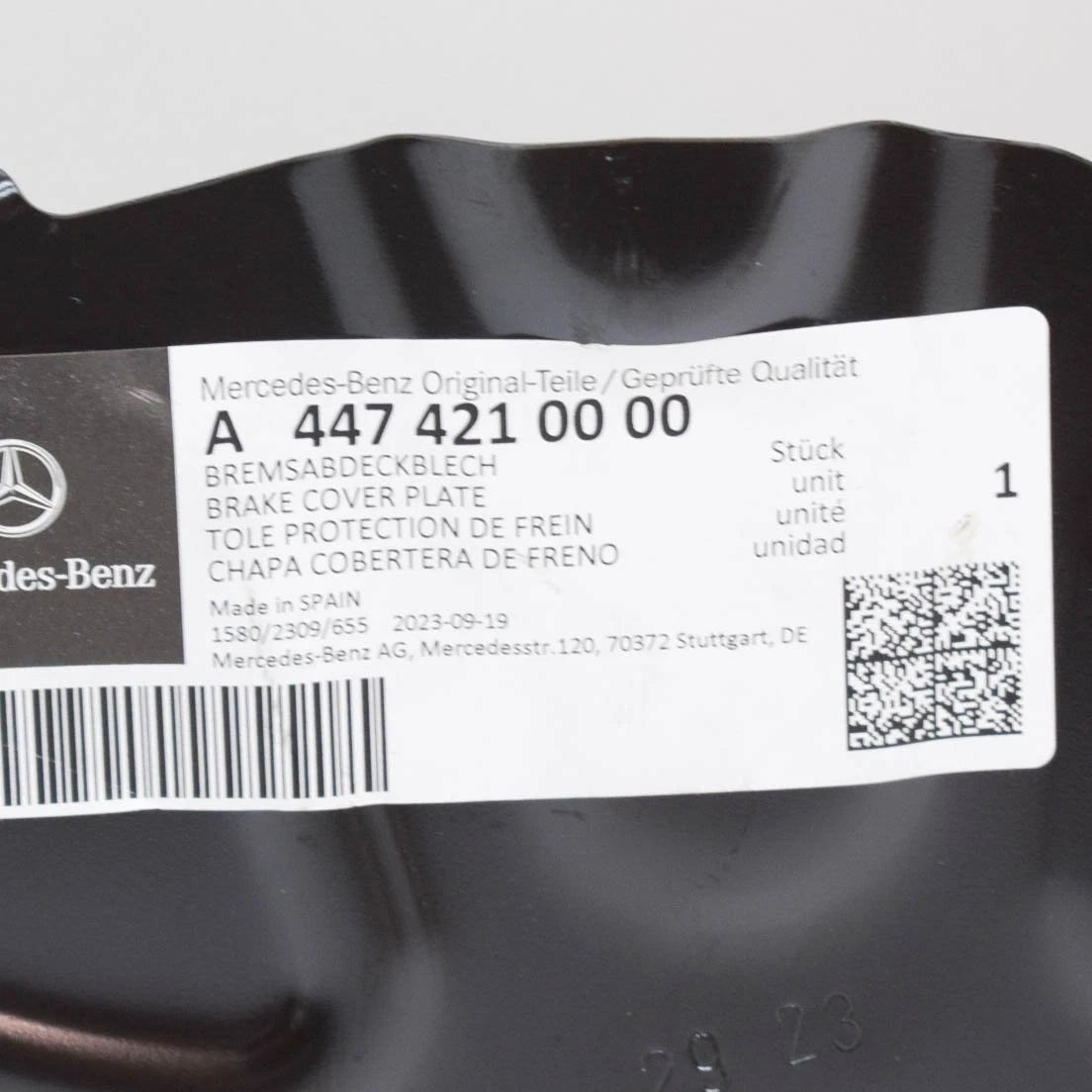 NEW MB VITO W447 FRONT LEFT BRAKE DISC COVER PLATE A4474210000 ORIGINAL