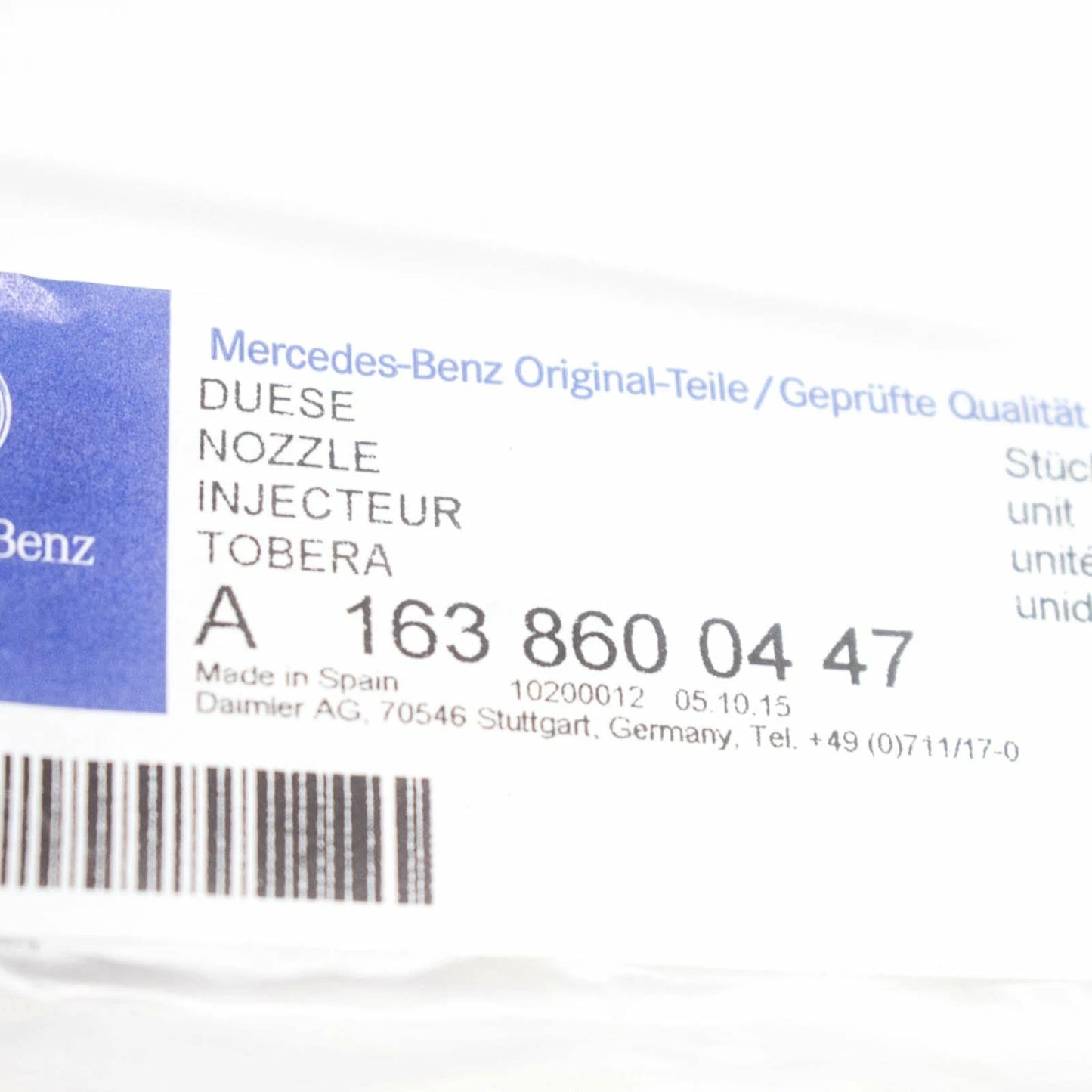 NEW MB ML W163 REAR WINDSHIELD WASHER NOZZLE A1638600447