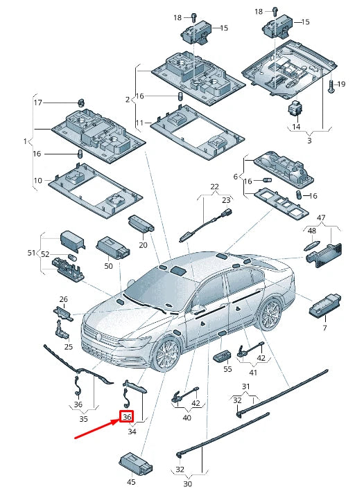NEW VW ARTEON 3H7 DRIVER SIDE INTERIOR LED LIGHT MODULE 3G0927103J