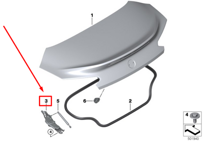 new bmw z4 g29 left trunk lid hinge 41009464051 9464051 original