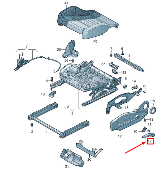 new audi q7 4m front right seat height adjustment handle 8w08812544pk original