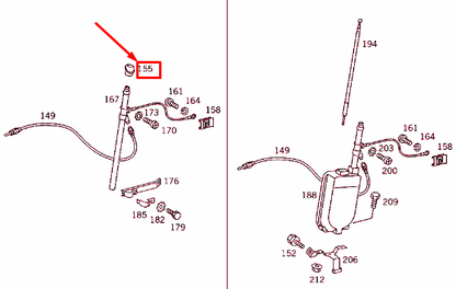 NEW MERCEDES-BENZ S W126 UNDER ANTENNA CONNECTOR SEAL A1268271598 ORIGINAL