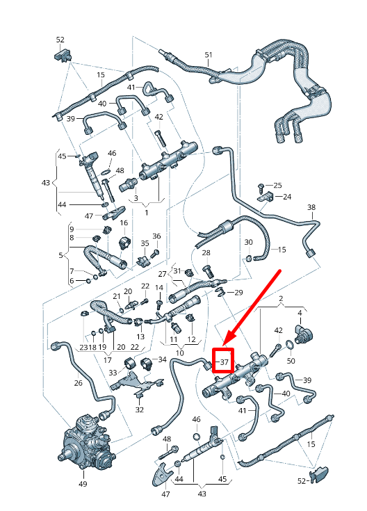 new audi a4 8k2,b8 fuel line 059130312bb original