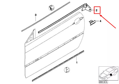 NEW BMW 3 E46 INNER LEFT WINDOW CHANNEL COVER 7026391 51327026391 ORIGINAL