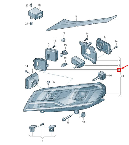 NEW VW TOUAREG 7P MK2 FRONT RIGHT HEADLAMP COVER CAP 7P6941608B