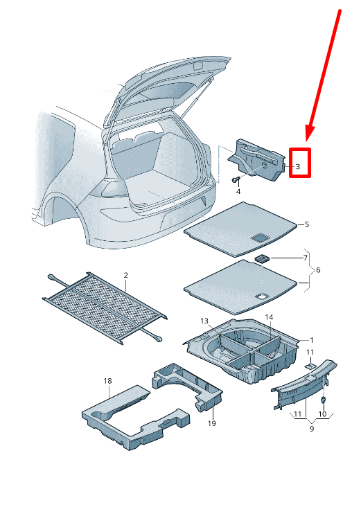 new vw golf vii 5g1,bq1,be1,be2 right floor mounting trim 5g685883282v original