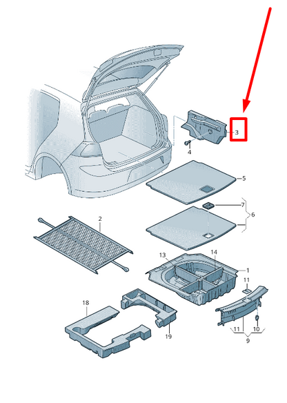 new vw golf vii 5g1,bq1,be1,be2 right floor mounting trim 5g685883282v original