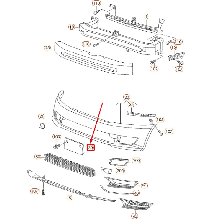 NEW VOLKSWAGEN PASSAT B8 FRONT LICENCE PLATE HOLDER 5618072879B9 ORIGINAL