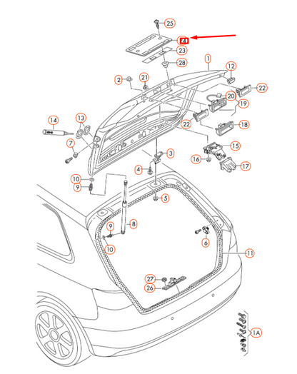 NEW AUDI A3 8V REAR LICENCE PLATE TRIM 8V5827113B9B9 ORIGINAL