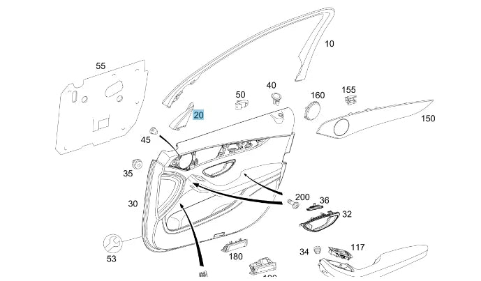 NEW MB GLC X253 FRONT LEFT DOOR TWEETER SPEAKER COVER A25372001489051