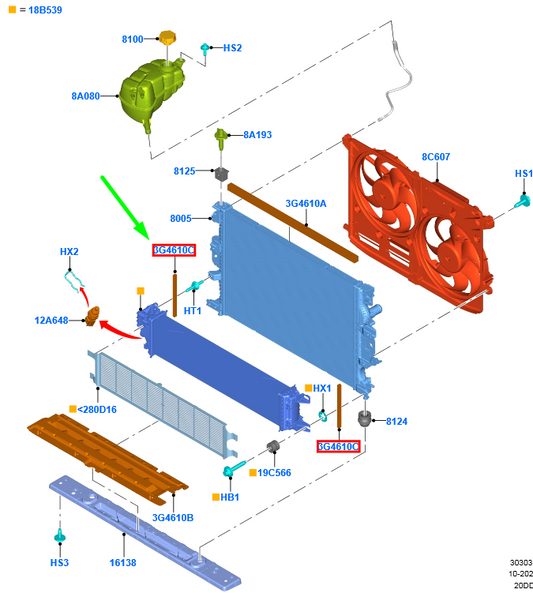 new ford mondeo mk5 radiator energy absorbing side foam pad 2342824 original