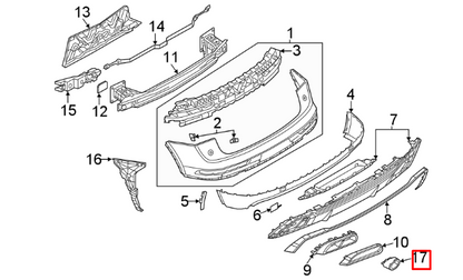 NEW AUDI Q5 80A REAR RIGHT INNER TAILPIPE BEZEL TRIM 80A807834E2ZZ ORIGINAL