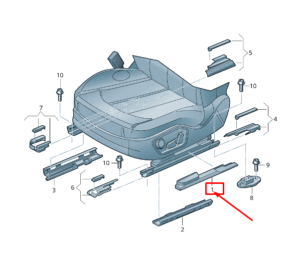 new audi a8 4h front left outer seat guide rail cover 4h0881457adt4 original