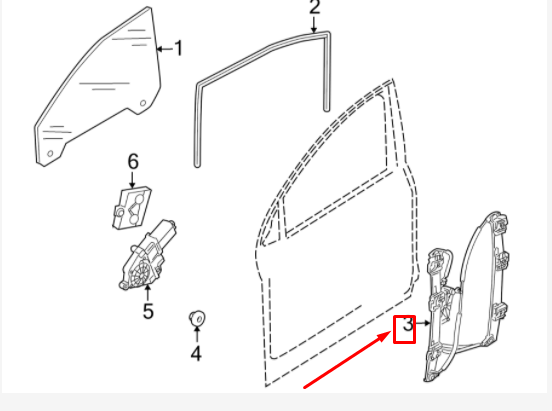 new audi q7 4l front left door window regulator 4l0837461e original
