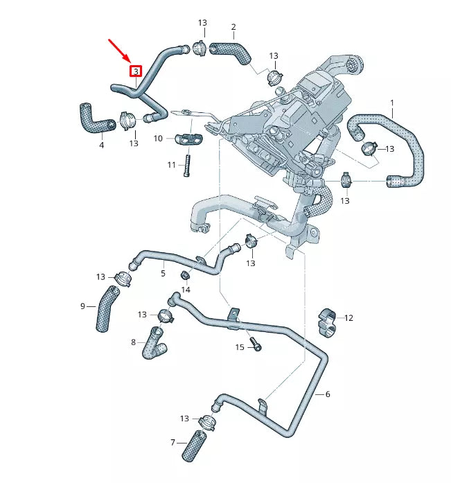 NEW VW TOUAREG 7P MK2 COOLANT HOSE PIPE 7P0819926B