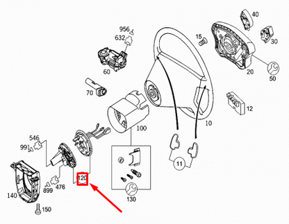 NEW MB CLK C209 STEERING CONTACT SPIRAL WITH ANGLE SENSOR A2094640018 ORIGINAL