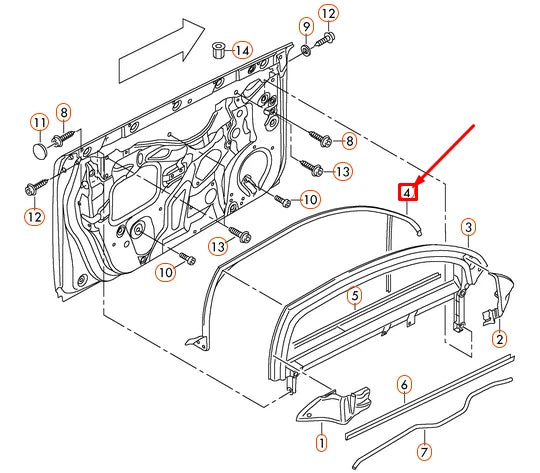 NEW AUDI A3 8P FRONT LEFT DOOR WINDOW GUIDE 8P3837439D ORIGINAL