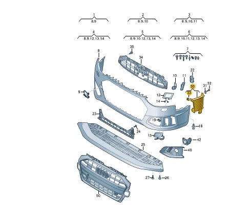 NEW AUDI A4 AVANT B9 FEONT BUMPER LEFT AIR GUIDE 8W0121763L