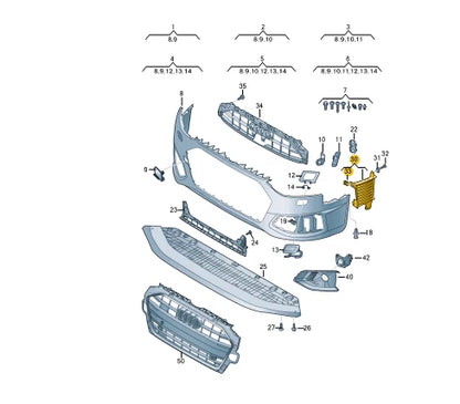 NEW AUDI A4 AVANT B9 FEONT BUMPER LEFT AIR GUIDE 8W0121763L