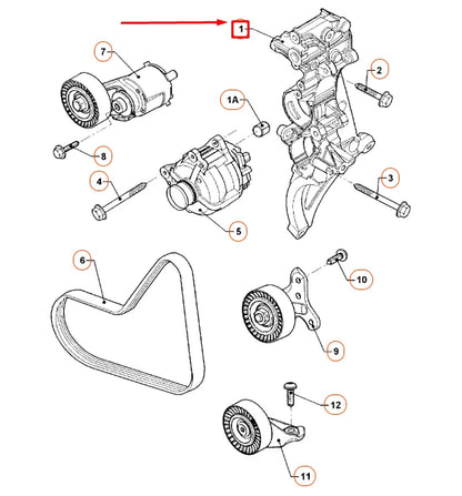 NEW VOLKSWAGEN BEETLE A5 ALTERNATOR BRACKET 07K903141B ORIGINAL