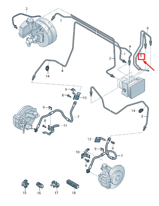 new skoda kodiaq ns left brake pipe 5qc614725 original