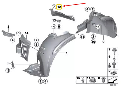 NEW BMW X5 E70 FRONT LEFT WHEEL ARCH COVER 51717325401 7325401 ORIGINAL