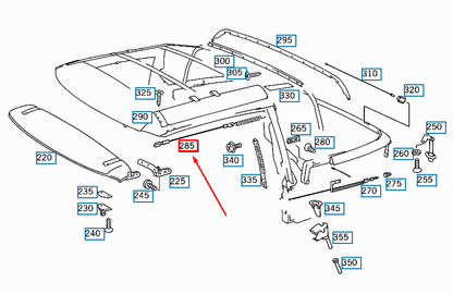 NEW MERCEDES-BENZ SL R129 FOLDING TOP LEFT PULL CABLE A1297701766 ORIGINAL