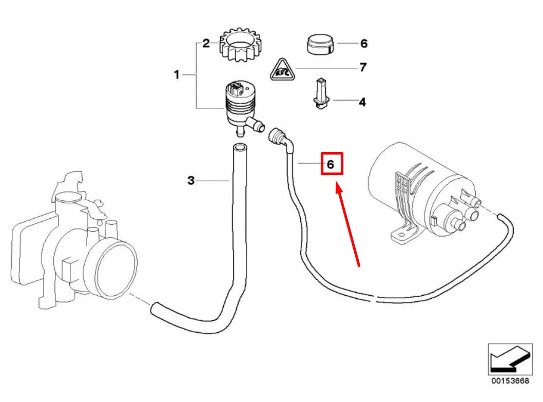 NEW BMW 3 E46 FUEL BREATHER LINE 1437611 13901437611 ORIGINAL