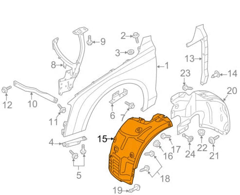 NEW AUDI A8 D4 FRONT LEFT FENDER LINER SPLASH SHIELD 4H0821171L