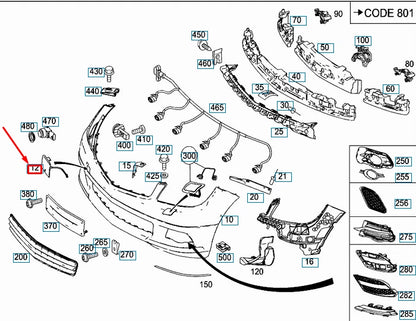 NEW MERCEDES-BENZ C W204 AMG FRONT BUMPER TOW EYE COVER A20488500269999