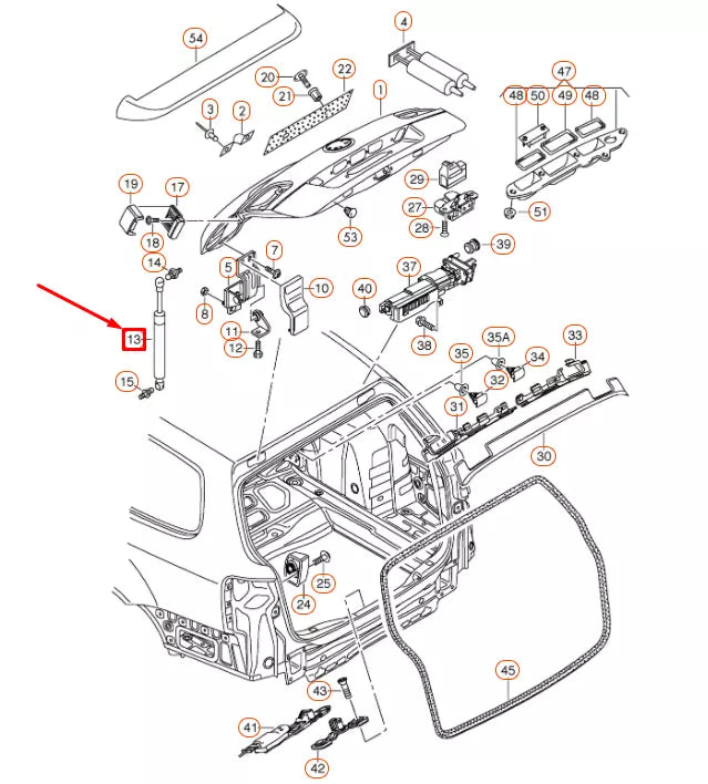 NEW VOLKSWAGEN PASSAT VARIANT B6 REAR LID GAS FILLED STRUT 3C9827550B ORIGINAL