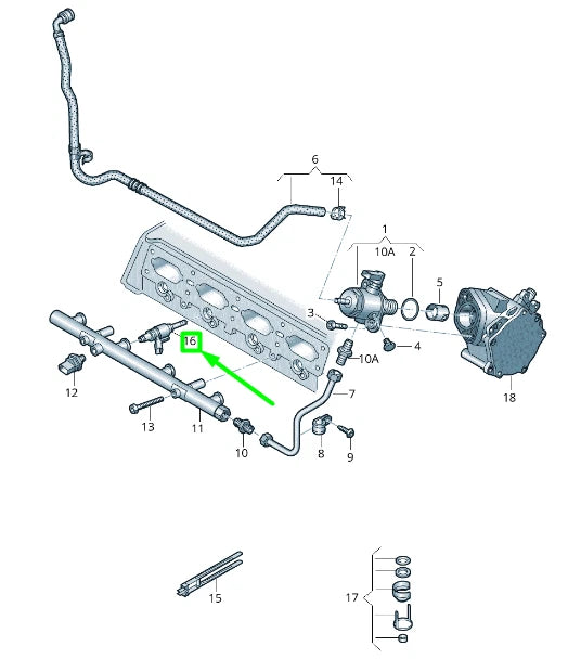 NEW VOLKSWAGEN GOLF 5G MK7 FUEL INJECTOR VALVE 06A906036P ORIGINAL