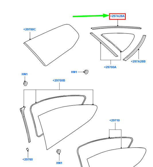 new ford focus mk2 quarter upper window seal 1359225 original