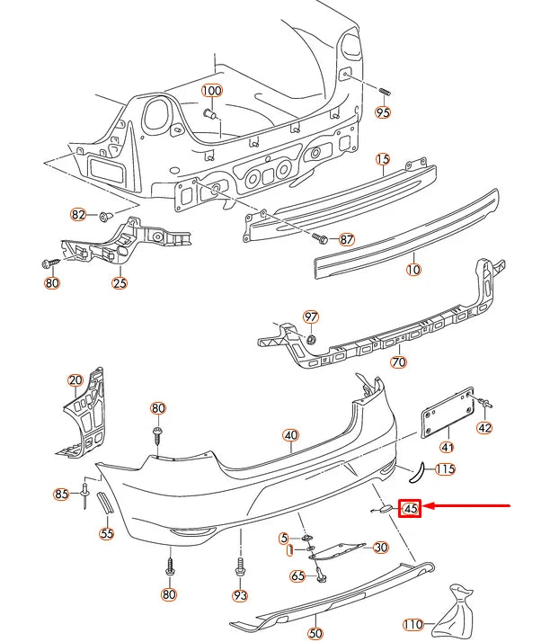 NEW VOLKSWAGEN EOS REAR BUMPER TOW HOOK EYE COVER 1Q0807441A9B9