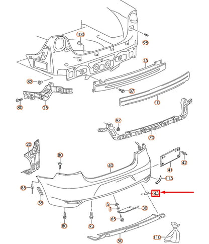 NEW VOLKSWAGEN EOS REAR BUMPER TOW HOOK EYE COVER 1Q0807441A9B9