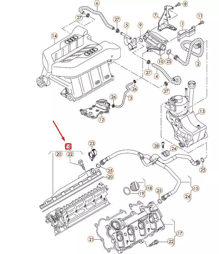 NEW AUDI R8 42 RIGHT SIDE CYLINDER HEAD COVER 079103472AH ORIGINAL
