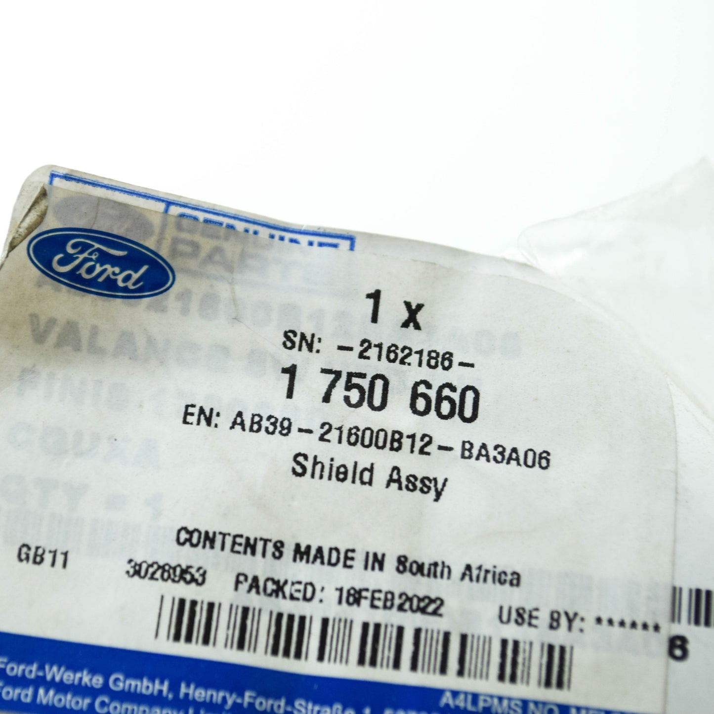 new ford ranger t6 mk3 front right seat cushion valance shield 1750660 original