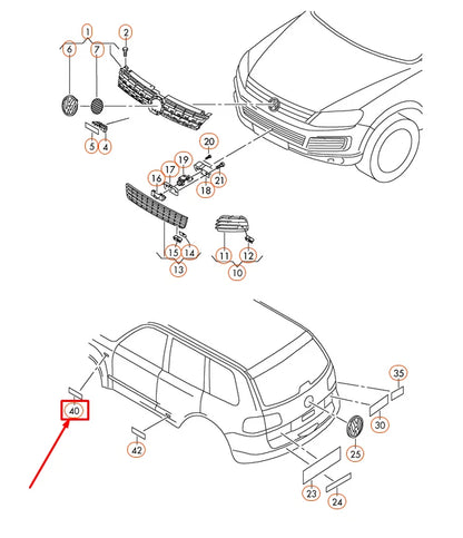 NEW VW TOUAREG 7P CHROME SELF-ADHESIVE SIDE TOUAREGX BADGE 7P6853688A2ZZ