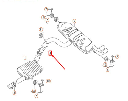NEW AUDI A3 8V EXHAUST PIPE DUAL CLIP 5Q0253141 ORIGINAL