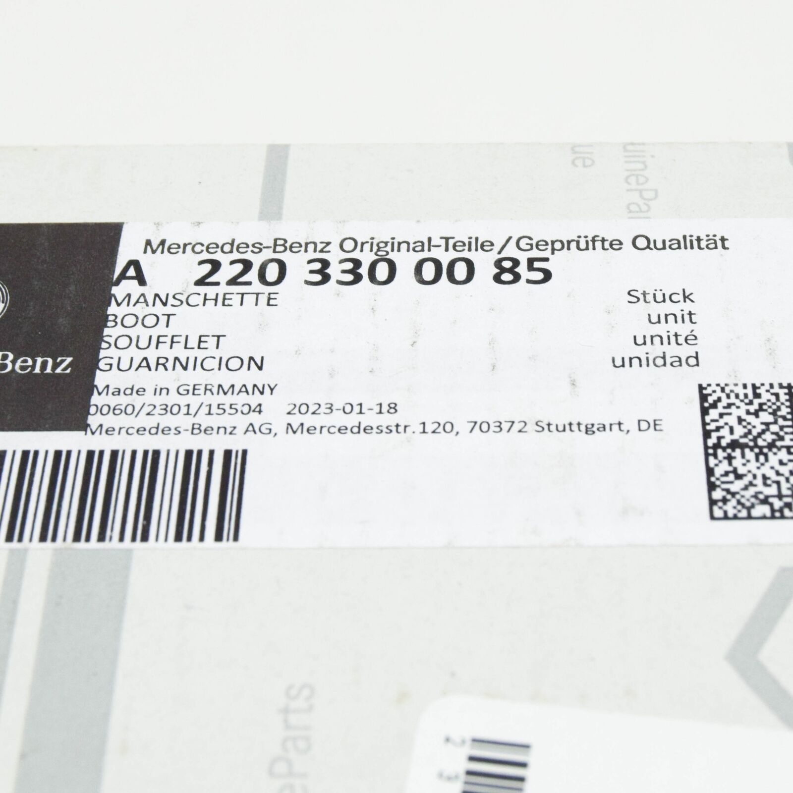 NEW MERCEDES-BENZ S W220 FRONT STRUT BOOT KIT A2203300085 ORIGINAL