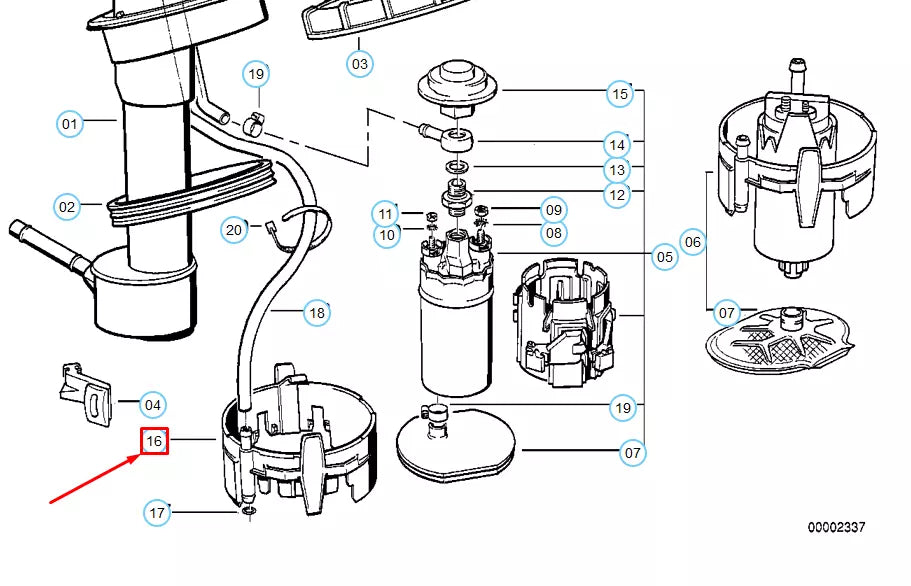 NEW BMW 5 E34 FUEL PUMP BRACKET 16141179119 1179119 ORIGINAL