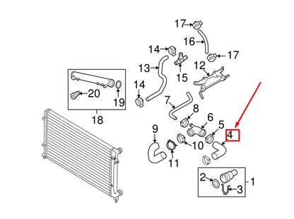 NEW AUDI A3 SPORTBACK 8P UPPER RADIATOR HOSE 1K0121101P ORIGINAL