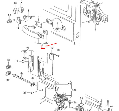 NEW VW MULTIVAN VI SG MK6 SLIDING DOOR EXTERIOR HANDLE 7E0843703BGRU ORIGINAL