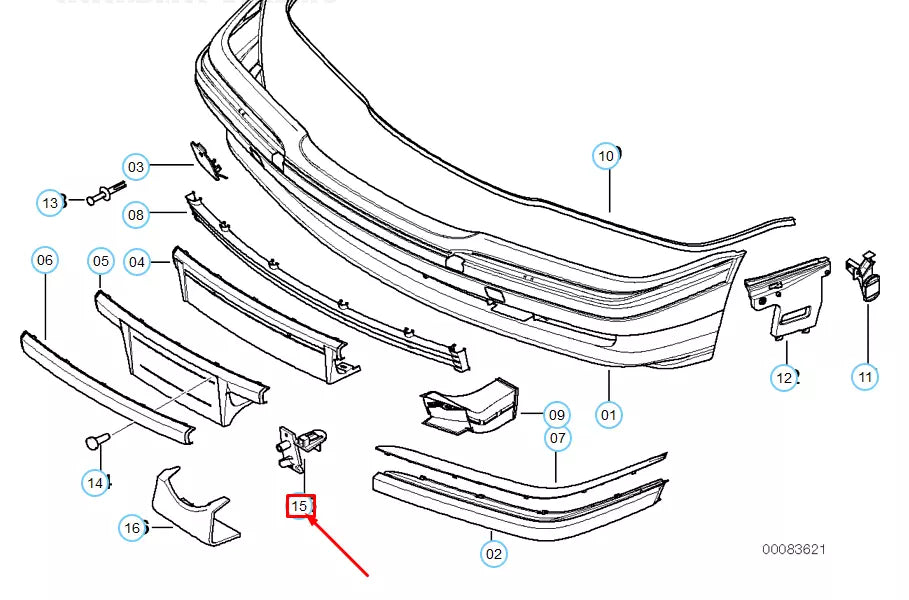 NEW BMW 7 E38 FRONT BUMPER LEFT BRACKET 63178352815 8352815 ORIGINAL