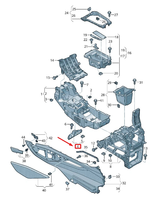 NEW AUDI E-TRON GEN CONSOLE SECURING BRACKET 4KE863531