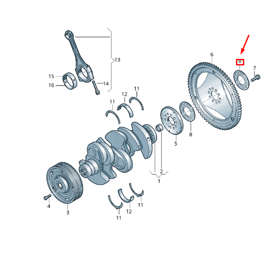 new vw touareg 7p mk2 crankshaft compensation washer 059105303e original