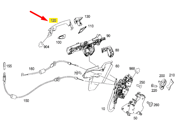 NEW MERCEDES-BENZ C-CLASS W204 REAR RIGHT DOOR EXTERIOR HANDLE A20476014709999