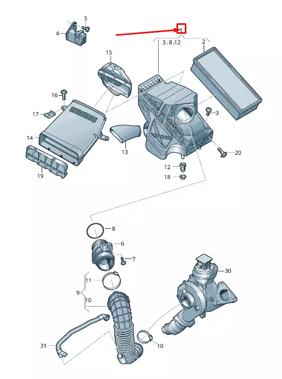 NEW AUDI A5 SPORTBACK 8T ENGINE AIR FILTER BOX 8K0133837BR ORIGINAL