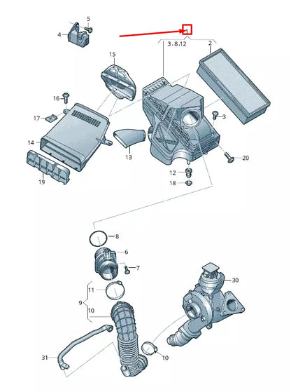NEW AUDI A5 SPORTBACK 8T ENGINE AIR FILTER BOX 8K0133837BR ORIGINAL