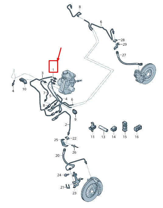 NEW AUDI E-TRON GEN FRONT LEFT BRAKE PIPE RHD 4KR614723A